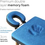 Luxton Home 3-Section Premium Memory Foam Massage Table with Rolling Carrying Travel Case - Easy Set Up - Foldable & Portable - Adjustable Height, Head Cradle, Hanging Arm Rest, & Side Storage Pocket - Image 2